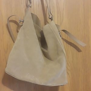 Large, suede bag
